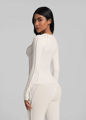 Contour Stitch Long Sleeve Top