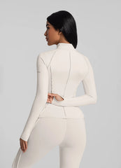 Contour Zip-Up Long Sleeve Top