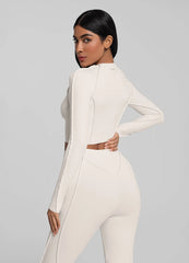 Contour Stitch Long Sleeve Crop