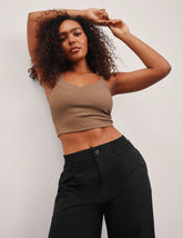 Impulse Ribbed Cropped Tank