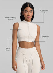 High-Neck Zip-Up Top