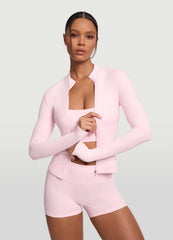 Sleek Zip-Up Long Sleeve Jacket