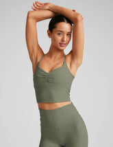 Spacedye™ Raise The Barre Shirred Cropped Tank