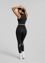 Zip Front Mesh Leggings