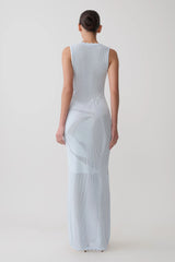 Pippa Floral Knit Maxi Dress - Light Blue