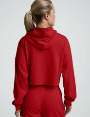 Breathe Easy Ribbed Cropped Hoodie