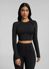 Contour Stitch Long Sleeve Crop
