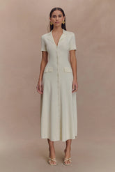 Pearson Short Sleeve Knit Midi Dress - Ivory