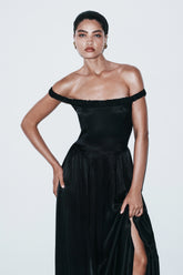 Coco Dropped Waist Maxi Dress - Black