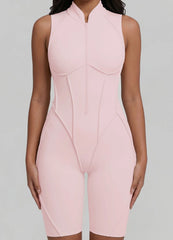 Closed-Back Sleeveless Shorts Catsuit