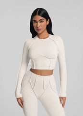 Contour Stitch Long Sleeve Crop