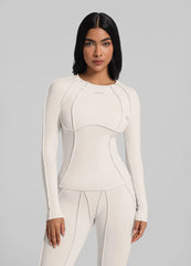 Contour Stitch Long Sleeve Top