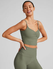 Spacedye™ Raise The Barre Shirred Cropped Tank
