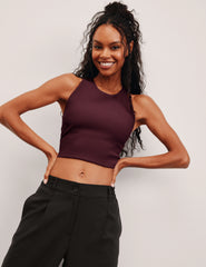 Refocus Ribbed Cropped Tank