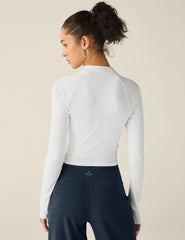Contours Mock Neck Cropped Top
