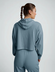 Breathe Easy Ribbed Cropped Hoodie