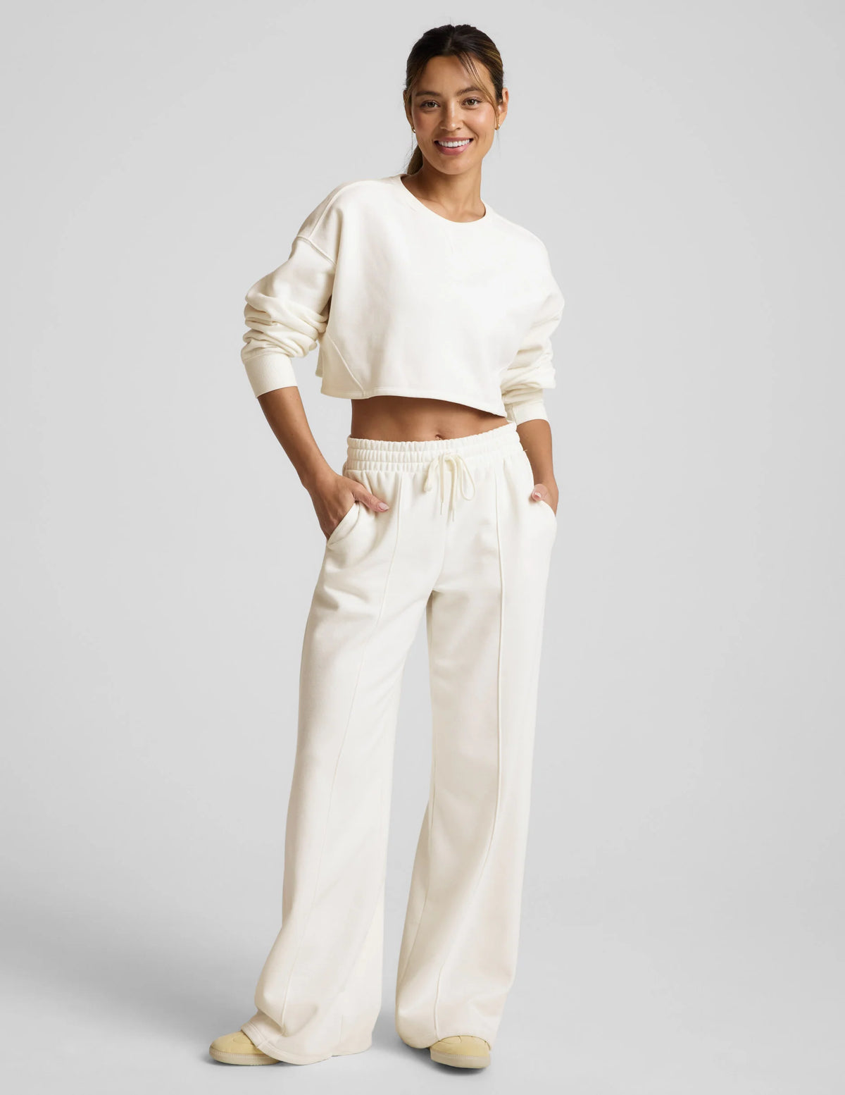 LuxeFleece™ Pintuck Wide Leg Pant