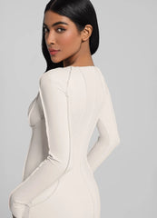 Curved Stitching Mini Dress