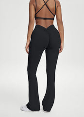 Scrunch Back Flared Leggings