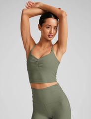 Spacedye™ Raise The Barre Shirred Cropped Tank