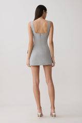 Bailey Wrap Skirt Mini Dress - Charcoal Marle