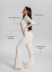 Flared Closed-Back Catsuit