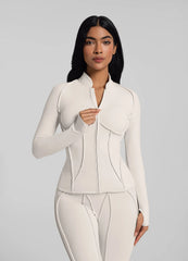 Contour Zip-Up Long Sleeve Top