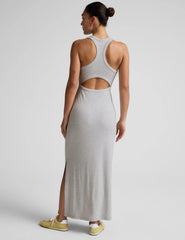 Ribbed High Neck Maxi Dress