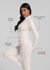 Contour Zip-Up Long Sleeve Top