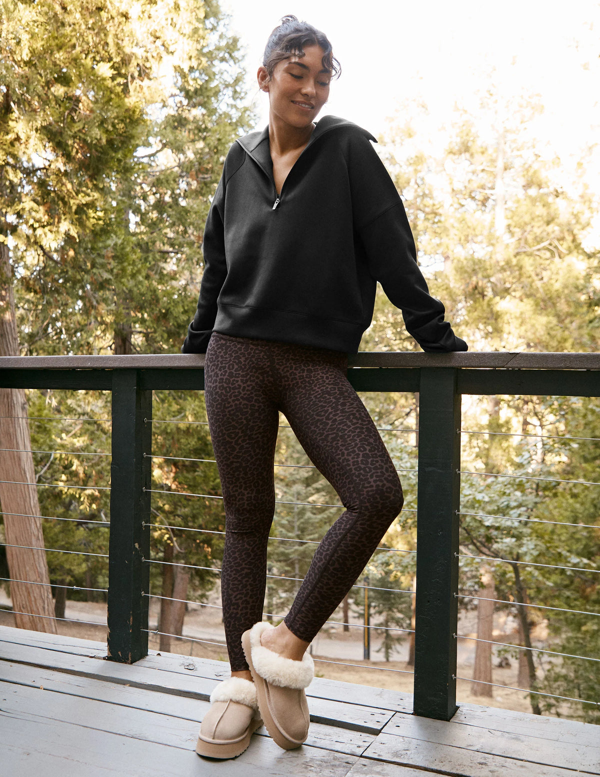 Espresso Leopard SoftMark High Waisted Midi Legging