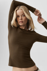 Ribbed Modal Long Sleeve - Espresso
