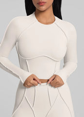 Contour Stitch Long Sleeve Crop