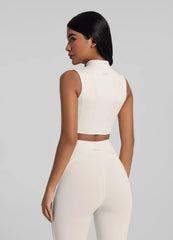 High-Neck Zip-Up Top