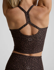 Espresso Leopard SoftMark Slim Racerback Cropped Tank