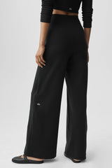 Airbrush High-Waist Wide Leg Pant (Regular) - Black