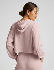 Breathe Easy Ribbed Cropped Hoodie