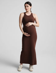 Ribbed High Neck Maxi Dress